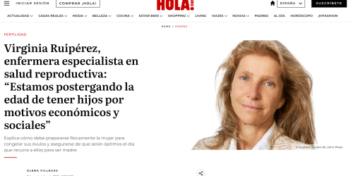 entrevista en HOLA metodo naturista de fertilidad